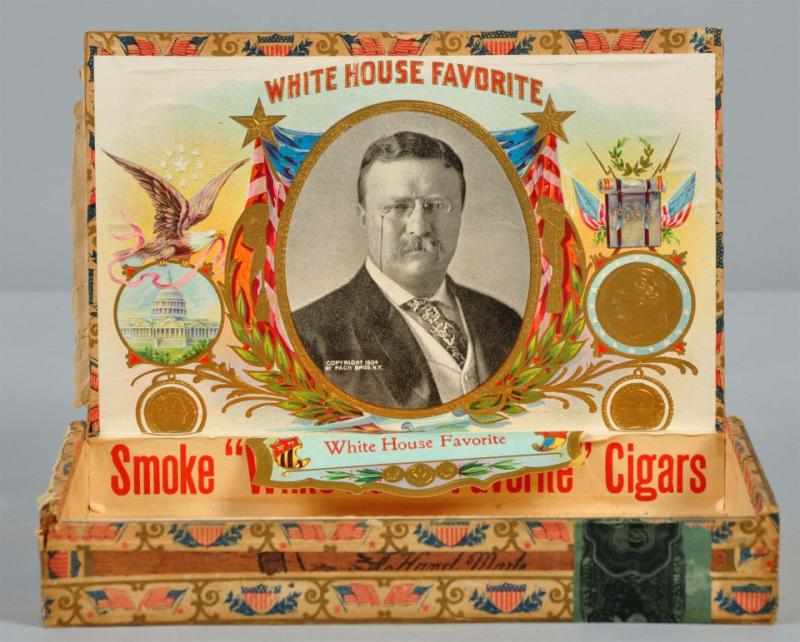 Appraisal: Teddy Roosevelt White House Favorite Cigar Box Description Rare Shows