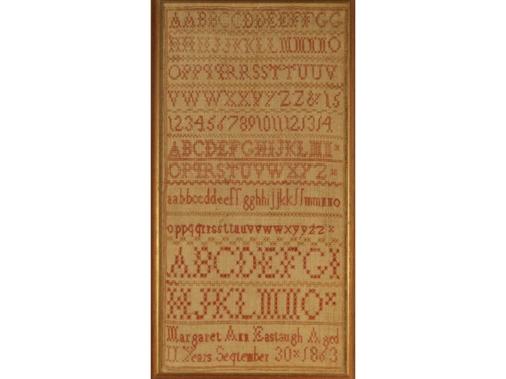 Appraisal: A Victorian sampler worked by Margaret Ann Easaugh aged years