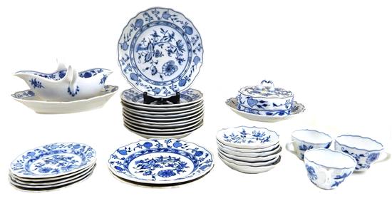 Appraisal: th th C Meissen Blue Onion pattern partial dinner service