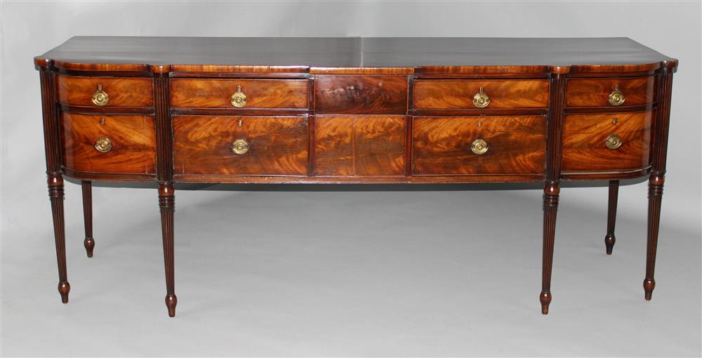 Appraisal: FEDERAL CARVED MAHOGANY SIDEBOARD POSSIBLY BOSTON MA CIRCA the rectangular