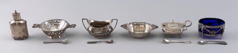 Appraisal: SIX SMALL EUROPEAN SILVER TABLEWARES MOSTLY TH CENTURY APPROX TROY