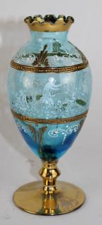 Appraisal: Bohemian painted glass vase Bohemian painted glass vase h x