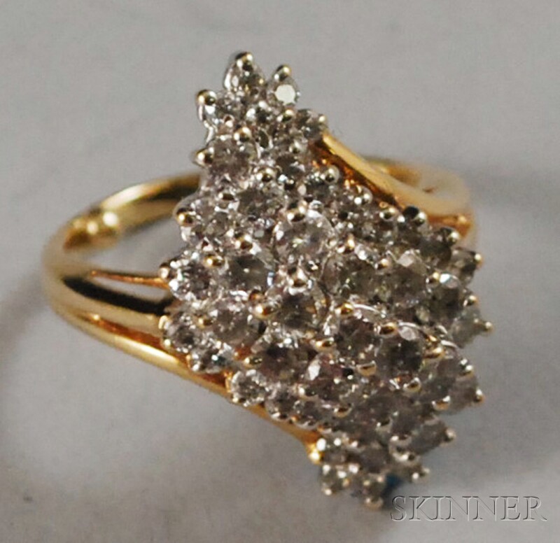 Appraisal: kt Gold and Diamond Ring designed as a cluster set