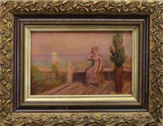 Appraisal: Robert John Wickenden - painting of a woman sitting on