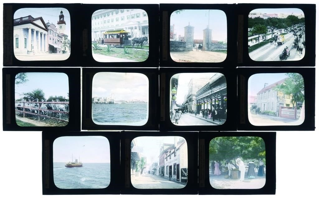 Appraisal: Eleven different scenes x glass positive transparencies lantern slides mostly