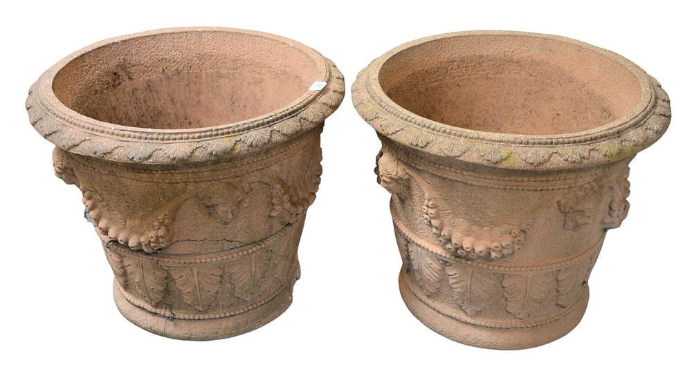 Appraisal: Pair of H G C Red Cast Planters having moulded