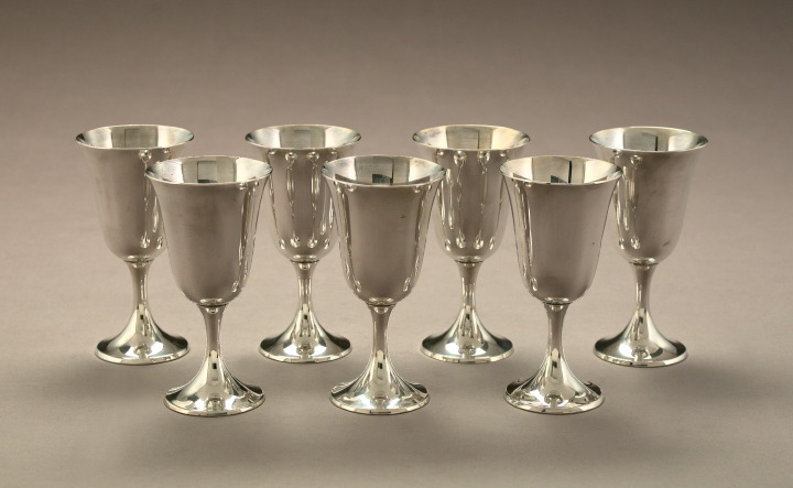 Appraisal: Set of Seven Gorham Sterling Silver Iced Water Goblets second