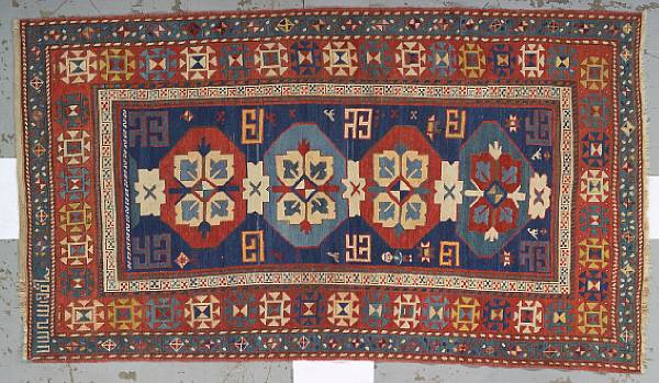 Appraisal: A Kazak rug Caucasian late th century size approximately ft