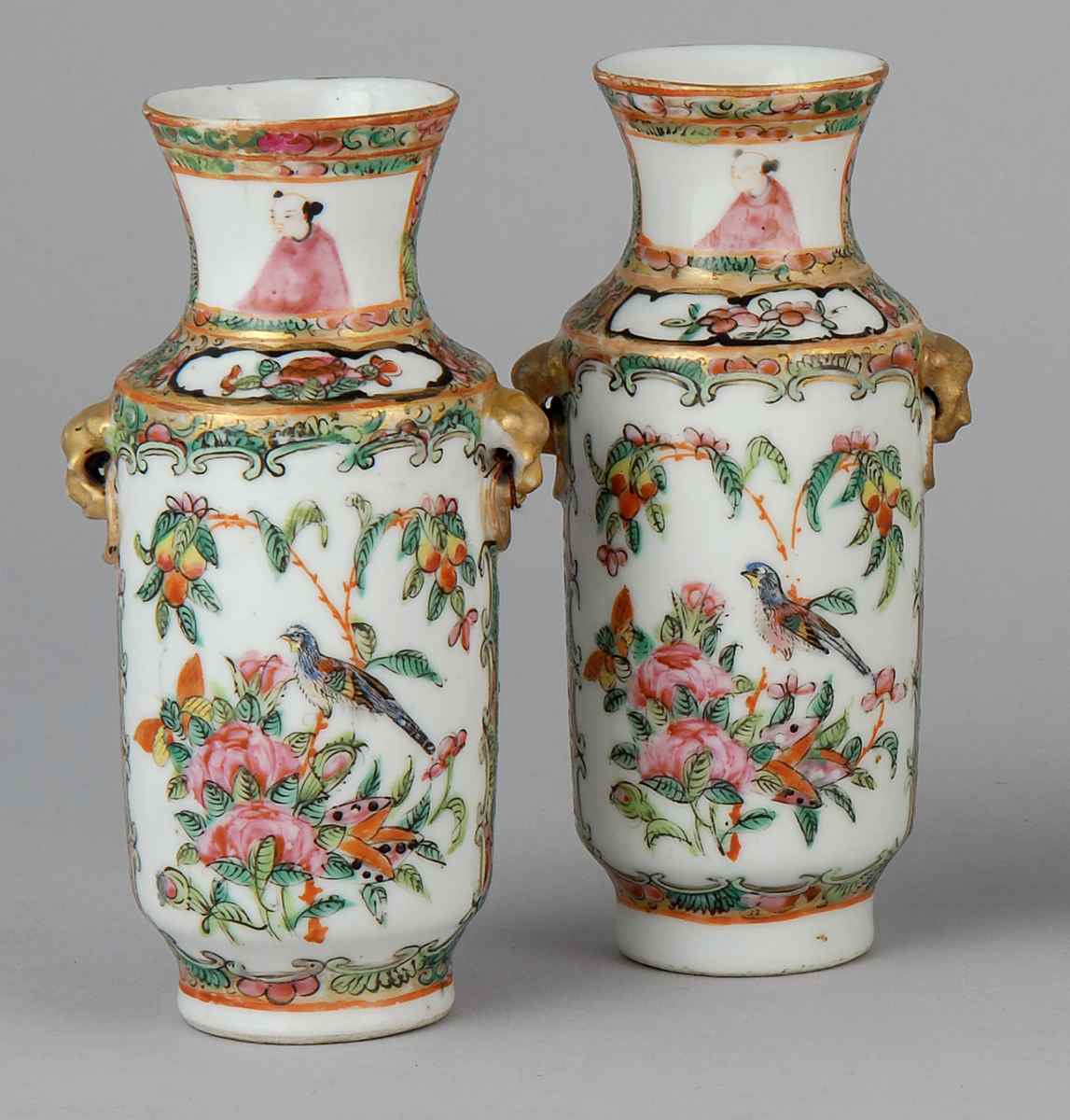 Appraisal: PAIR OF CHINESE EXPORT ROSE MEDALLION PORCELAIN CABINET VASES In