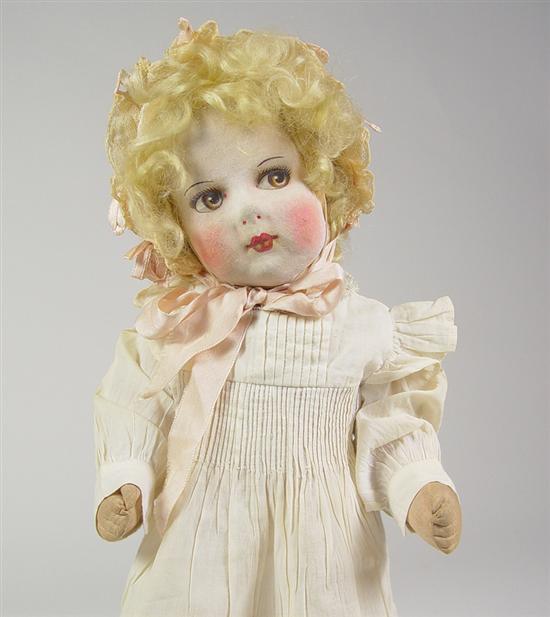 Appraisal: French Gre-Poir Type Doll Circa 's French cloth doll with