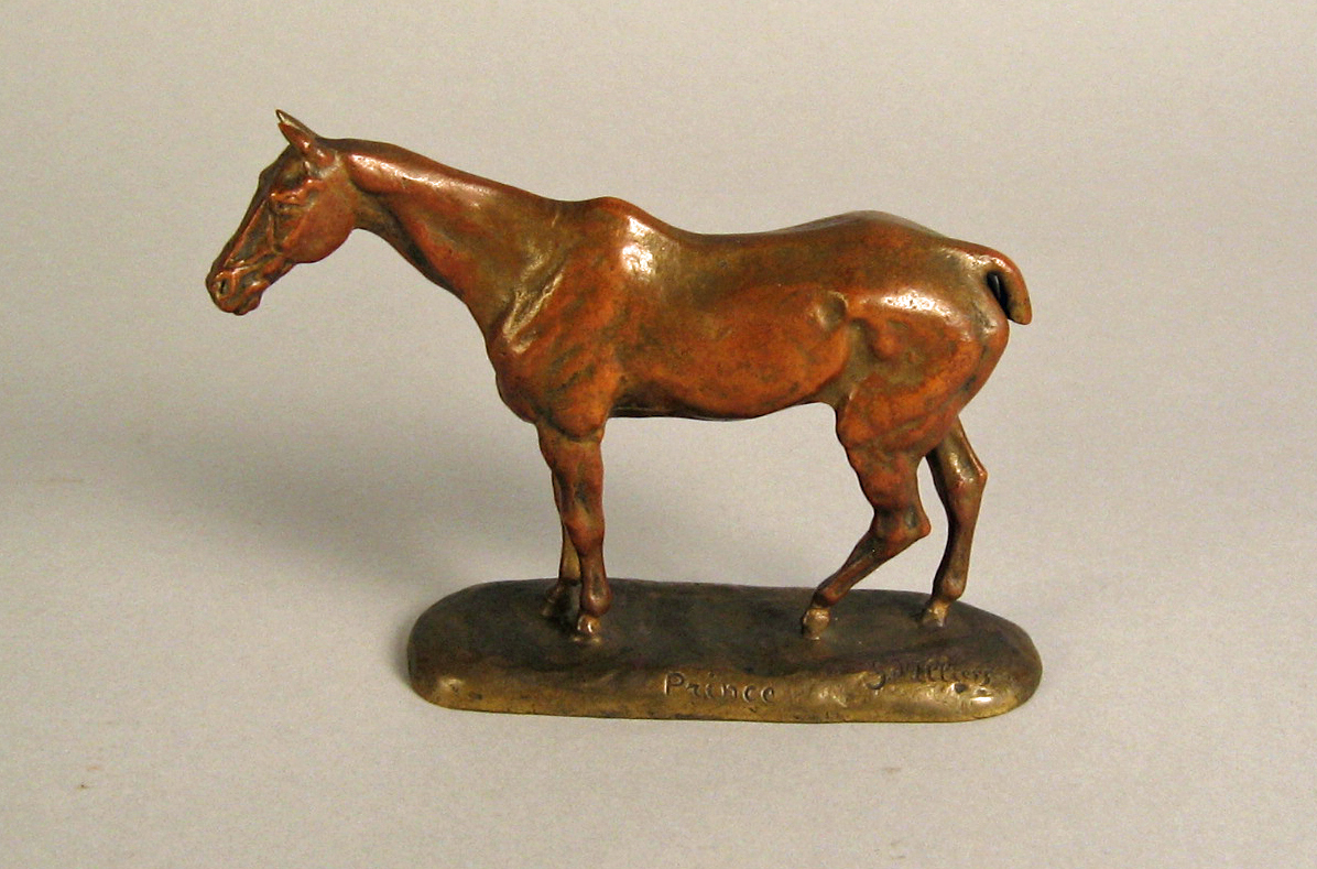 Appraisal: Gaston d 'Illiers French - prince Bronze red-brown patina modeled