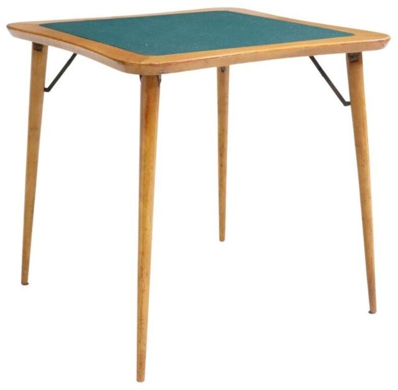 Appraisal: Italian mid-century modern birch finish games table c s the