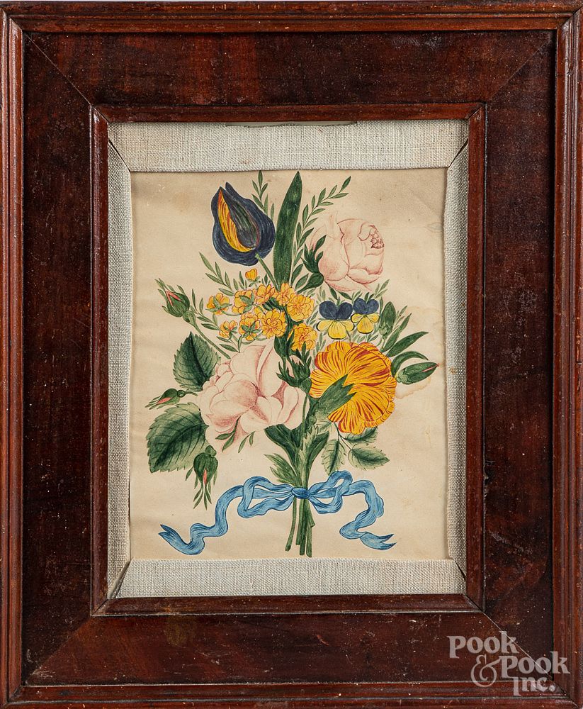 Appraisal: Watercolor floral drawing late th c Watercolor floral drawing late