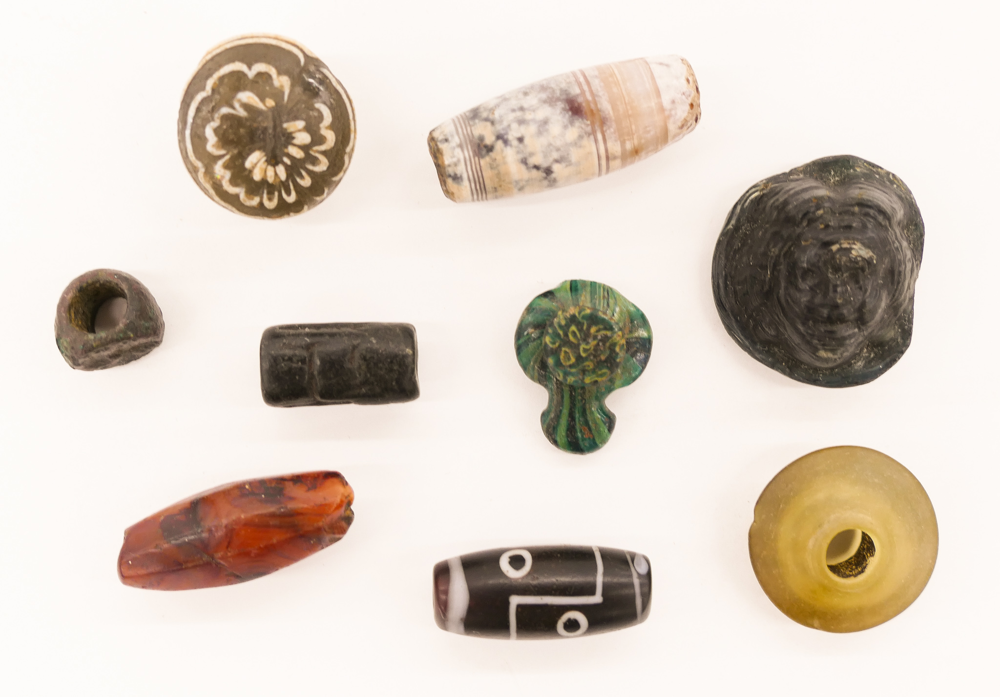 Appraisal: pc Ancient Tibetan World Glass Beads '' to '' Long