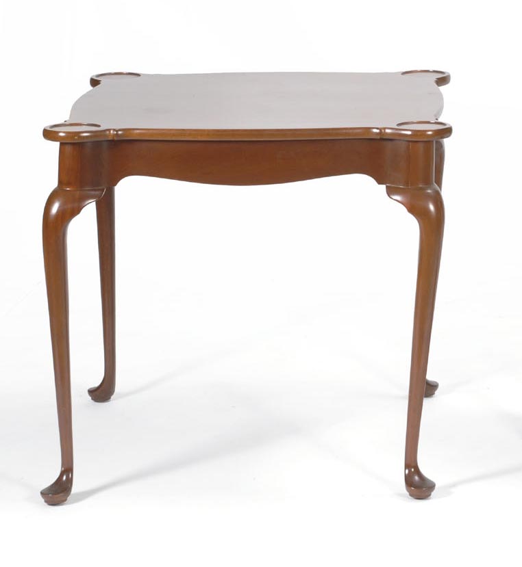 Appraisal: TH CENTURY QUEEN ANNE-STYLE CARD TABLE BY BIGGS with cabriole