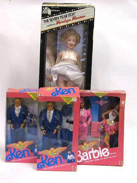 Appraisal: Boxed contemporary dolls Lot includes Barbies Ken Whitney Shirley Temple