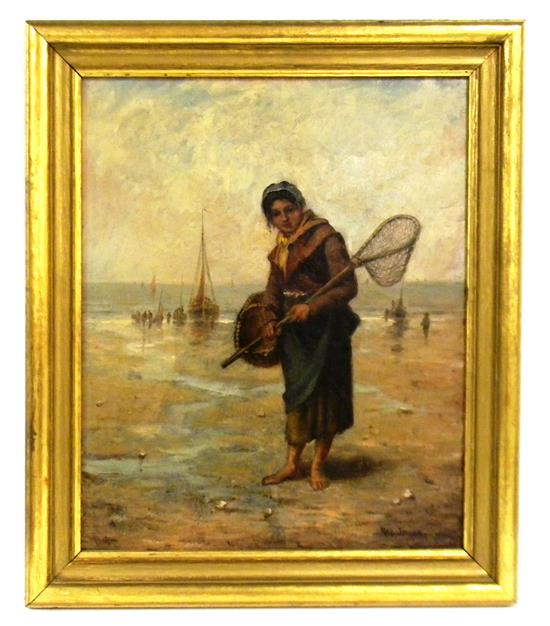 Appraisal: George Bonn th C oil on board depicting a barefoot