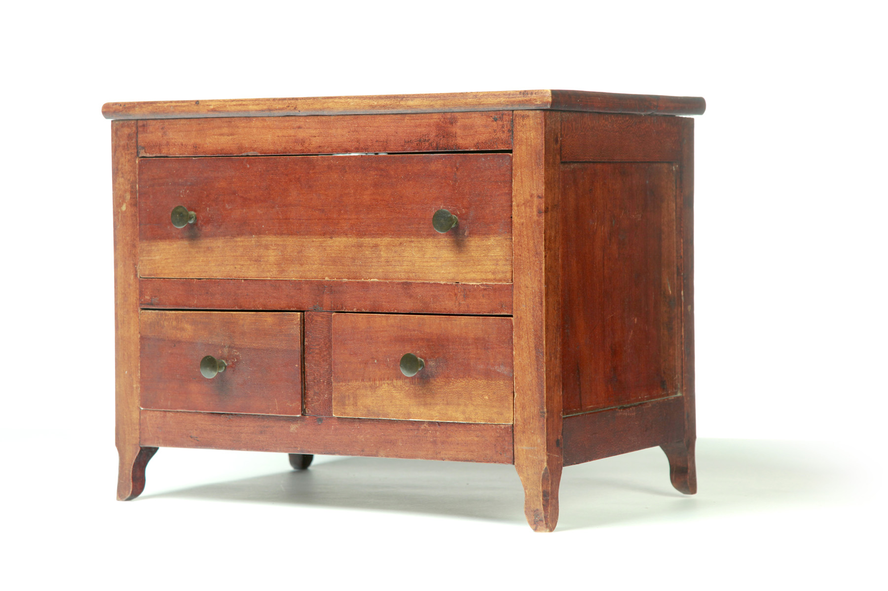 Appraisal: MINIATURE CHEST OF DRAWERS American mid- th century Cherry with