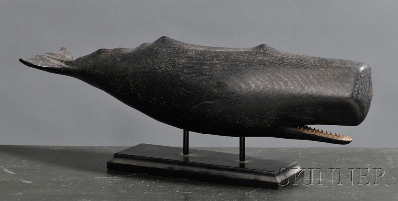 Appraisal: Voorhees Carved and Painted Wooden Sperm Whale Figure Clark Voorhees