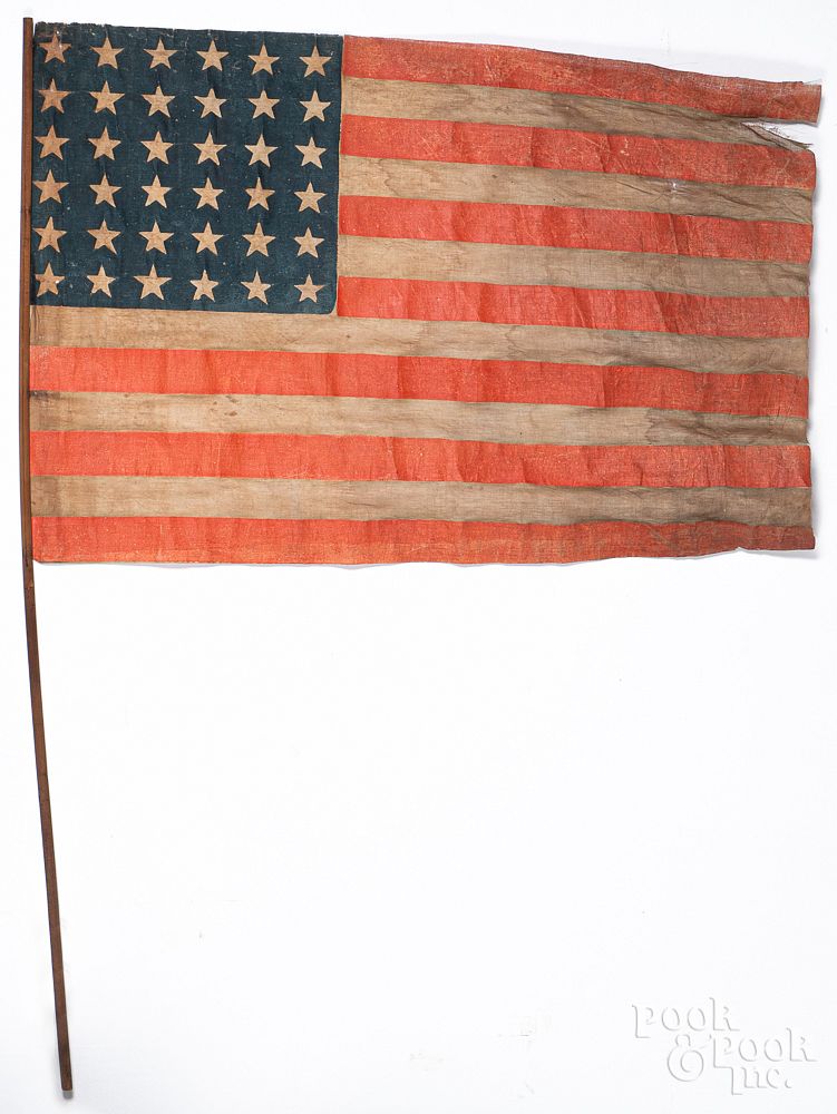 Appraisal: Civil War era thirty-six star American flag Civil War era