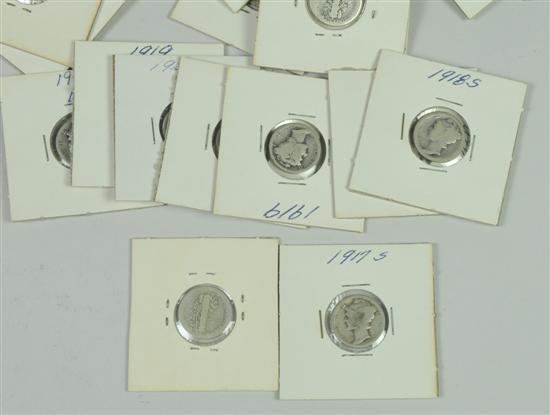 Appraisal: Mercury Dimes Rolls Dates range only - with many D