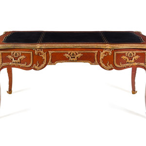 Appraisal: A Louis XV Style Gilt Bronze Mounted Mahogany Bureau Plat