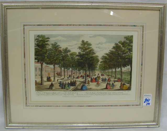 Appraisal: A PAIR OF BRITISH HAND COLORED ENGRAVINGS dated A View