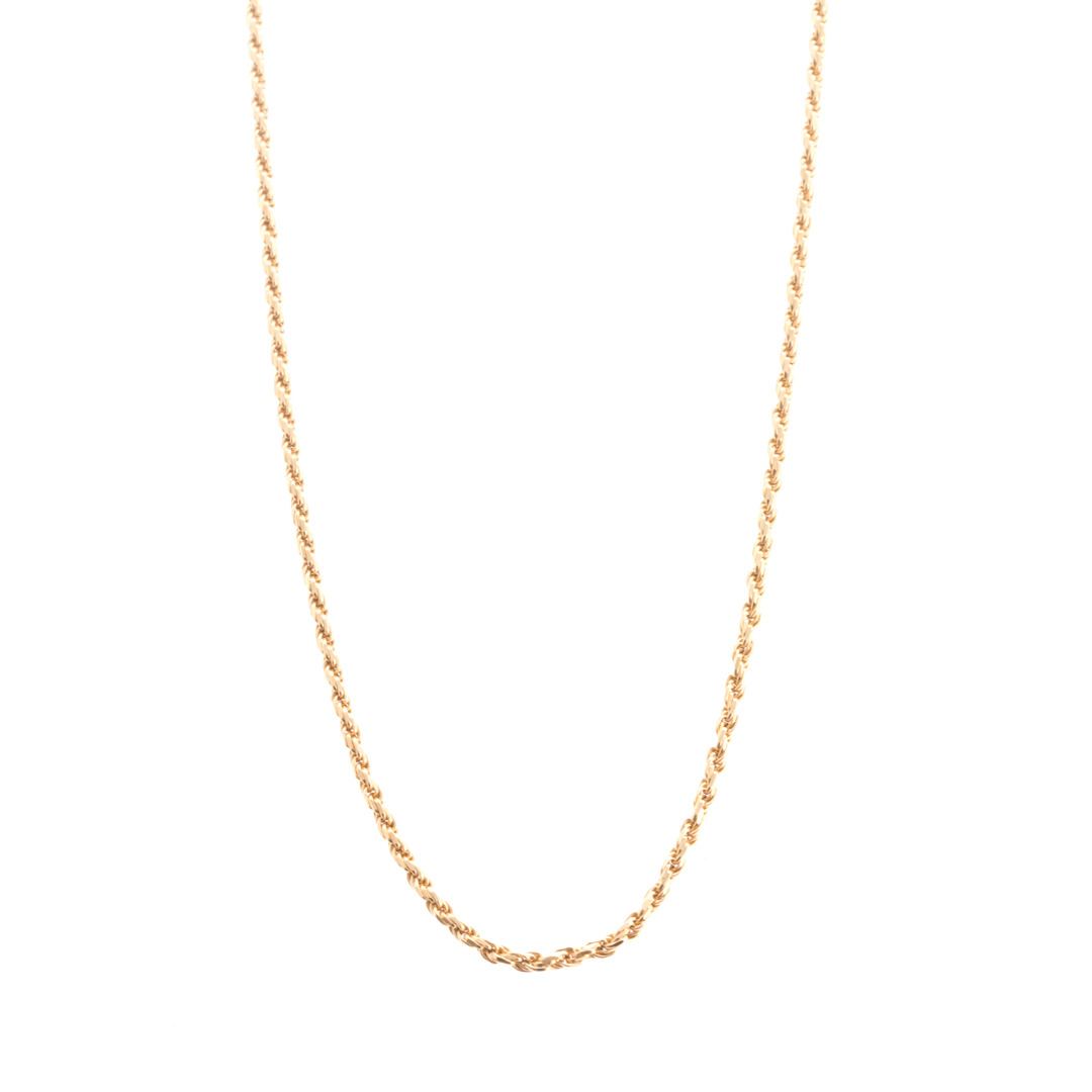 Appraisal: K Yellow Gold Rope Chain K yellow gold rope chain