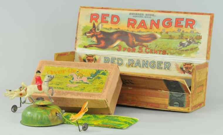 Appraisal: FOX HUNTING BOXED GAME RED RANGER CIGAR BOX Includes Alps