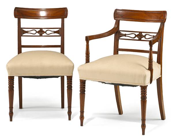 Appraisal: A set of eight Regency mahogany chairs first quarter th