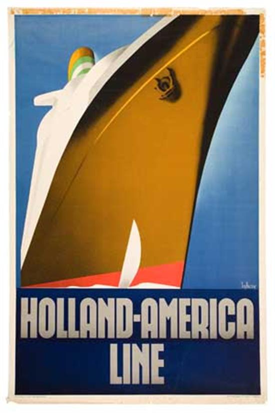 Appraisal: HOLLAND-AMERICA LINE Holland-America Line Color lithographed poster by Ten Broek