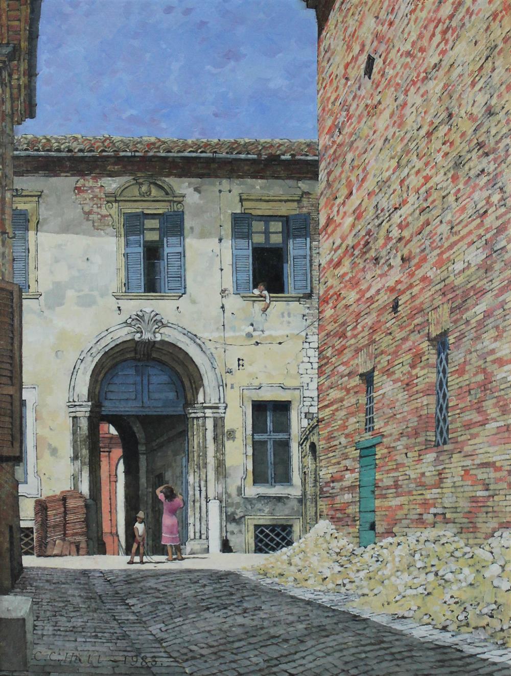 Appraisal: CHRISTOPHER HALL BRITISH - VILLA COLLOREDO Oil on board x