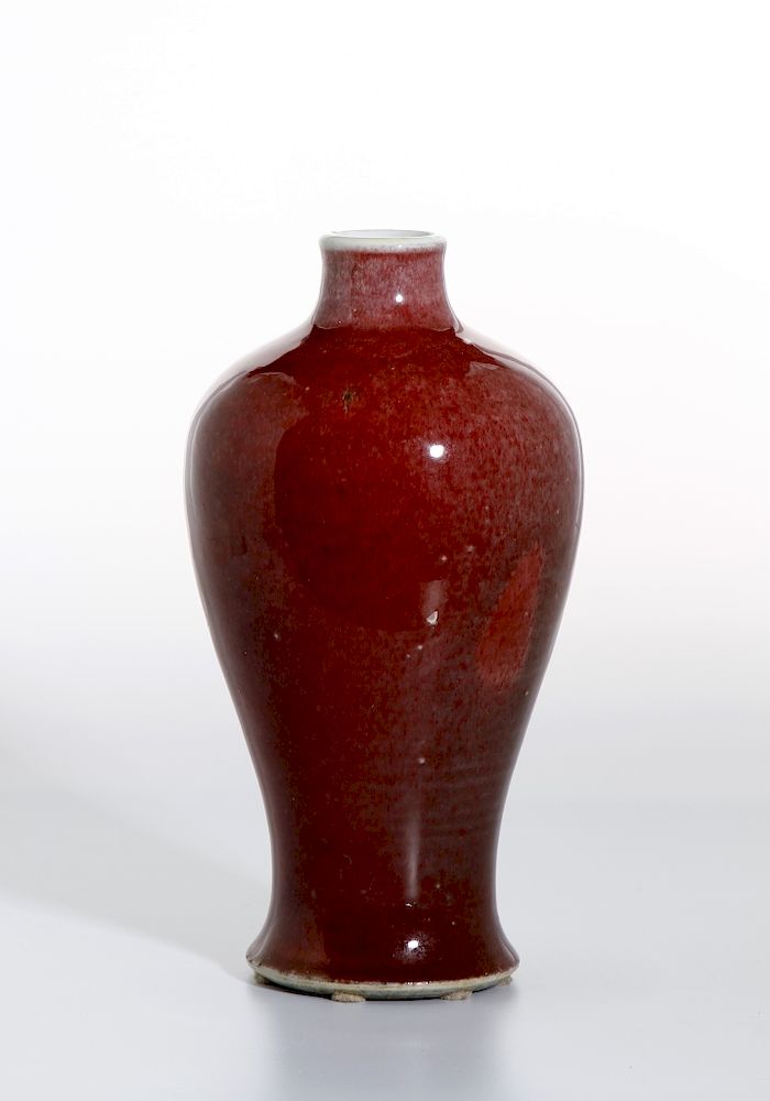 Appraisal: Chinese Peachbloom Meiping Vase The slender baluster body rising from