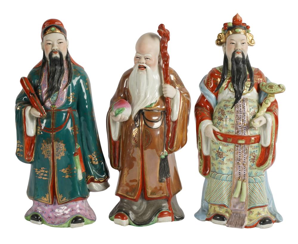 Appraisal: THREE CHINESE PORCELAIN FIGURES OF ELDERSeach unmarked each inches high