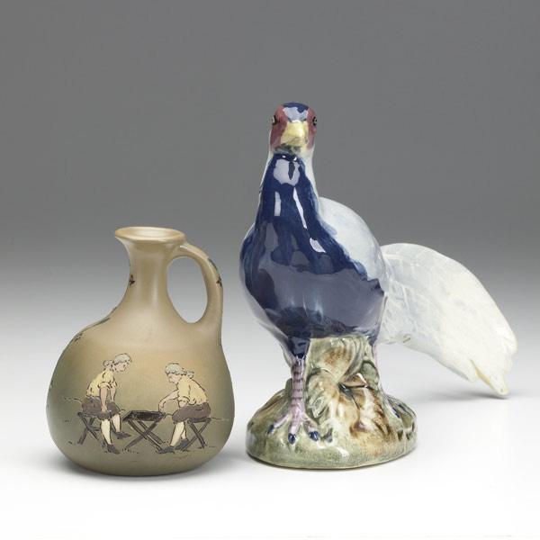 Appraisal: WELLER Two items Dickensware II pitcher with men playing a