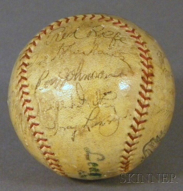 Appraisal: New York Yankees Autographed Baseball including Joe McCarthy Lou Gehrig