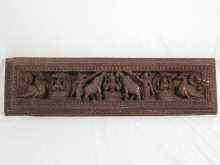 Appraisal: A hardwood Indian carving of various deities circa approx x