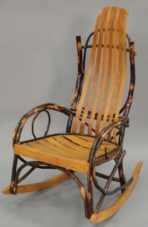 Appraisal: Adirondack style rocker Adirondack style rocker