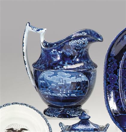 Appraisal: Historical blue transferware water pitcher james and ralph clews cobridge