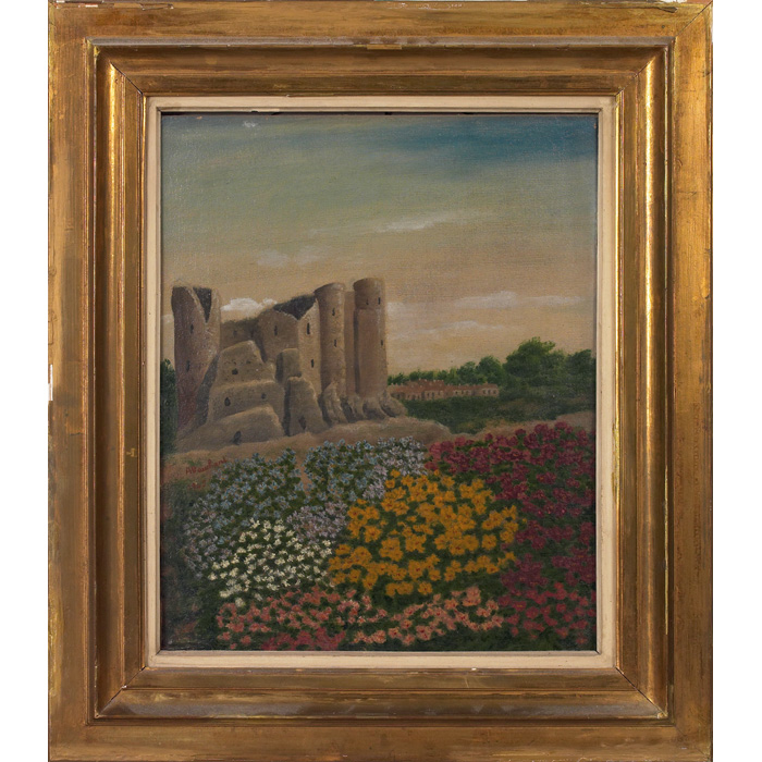 Appraisal: Andre Bauchant French - Flowered Castle oil on canvas x