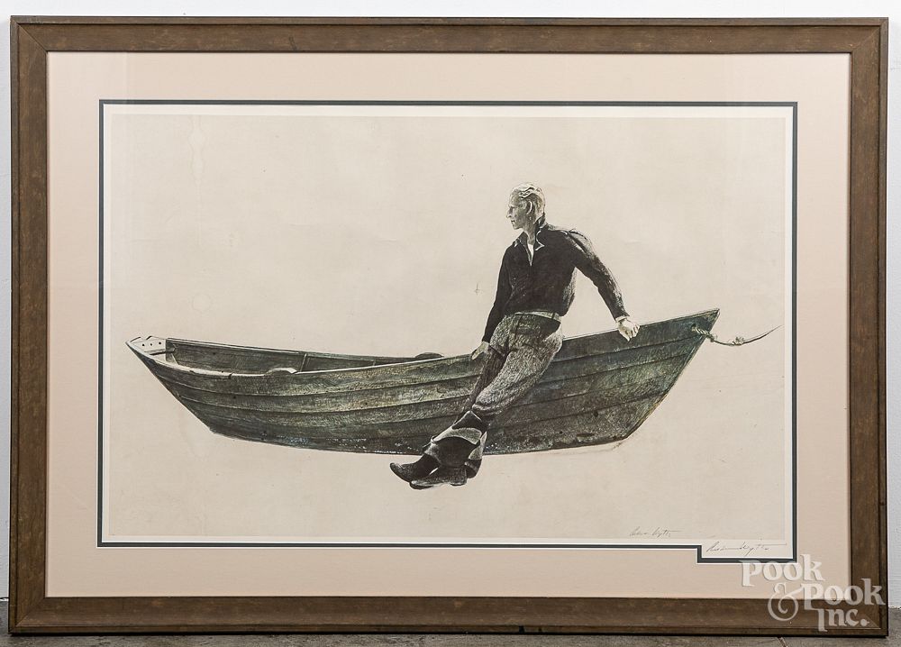 Appraisal: Andrew Wyeth signed print Andrew Wyeth signed print Young Fisherman