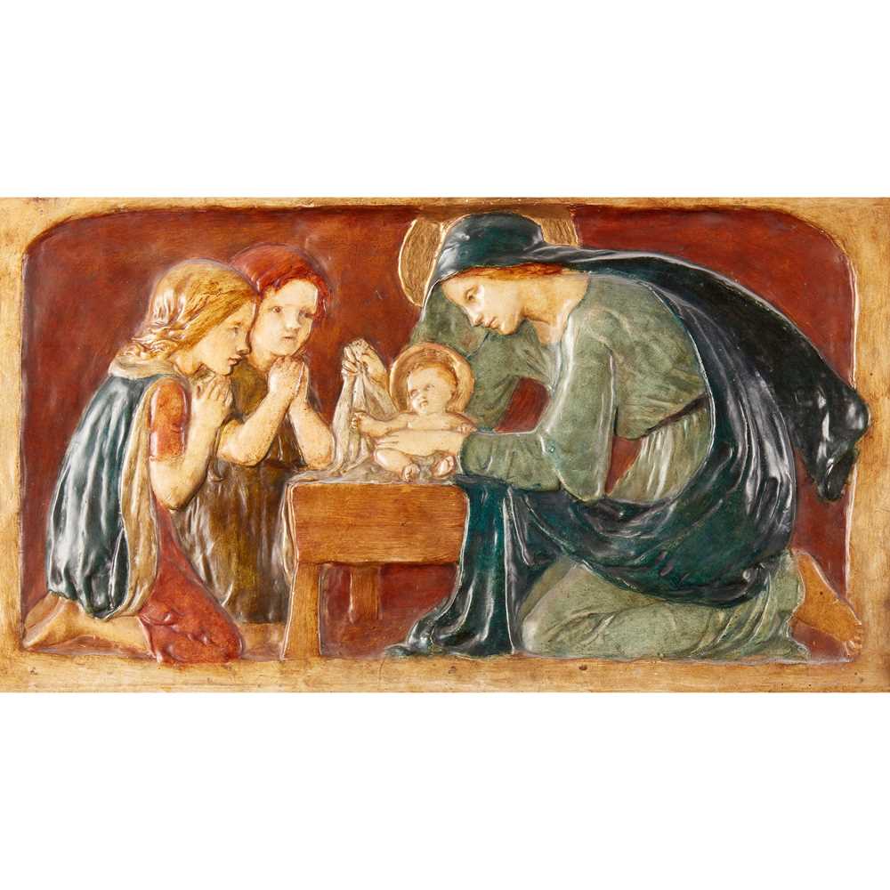 Appraisal: ELLEN MARY ROPE THE NATIVITY CIRCA painted plaster relief cm