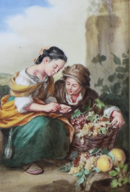 Appraisal: HAND PAINTED PLAQUE BY C SCHUBERT AFTER MURILLO Late th