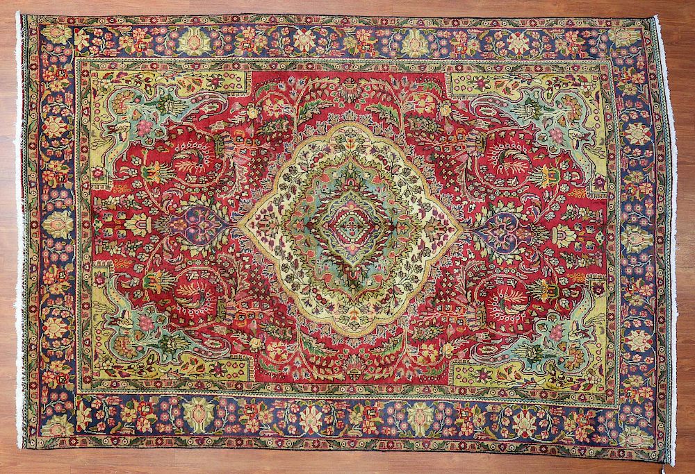 Appraisal: Persian Tabriz rug approx x Iran circa Condition Some wear