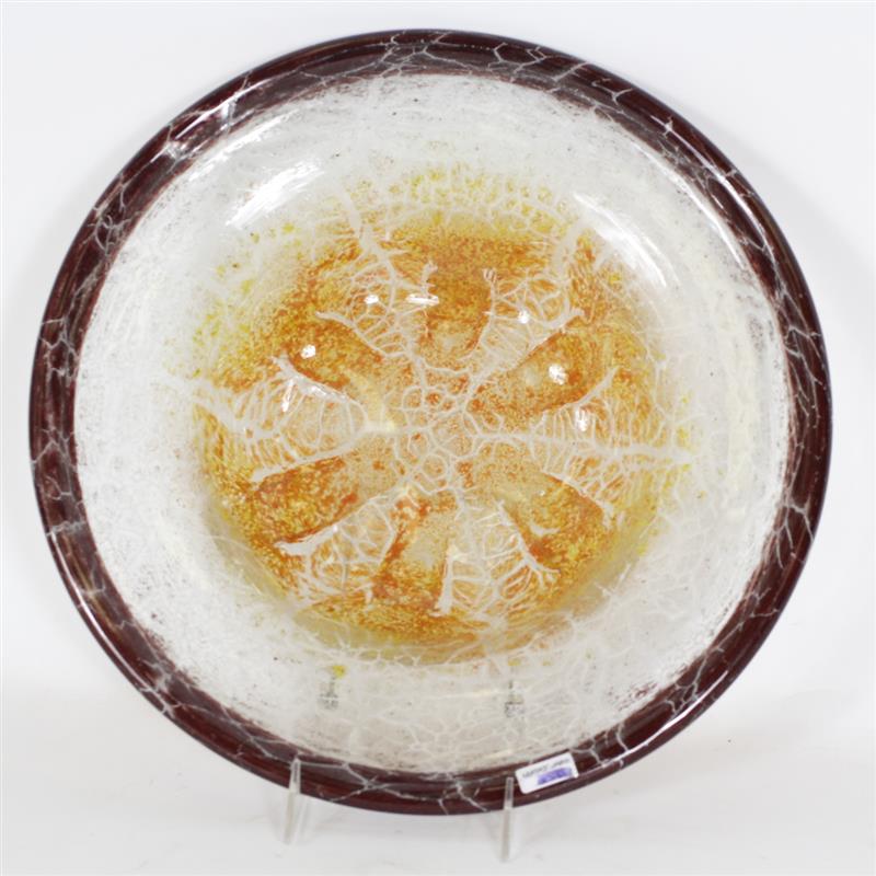 Appraisal: WMF Ikora art glass center bowl deep charger plate Orange