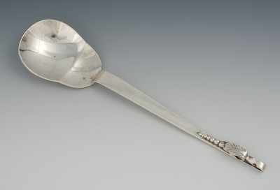 Appraisal: A Large Heavy Mexican Silver Serving Spoon Featuring an organically