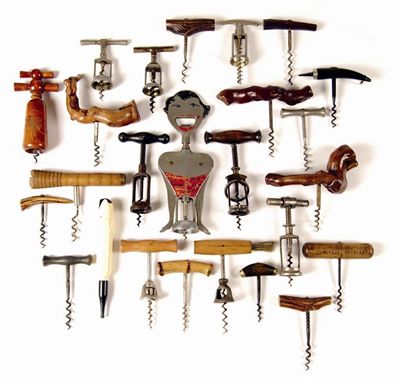 Appraisal: Twenty five various corkscrews including an unmarked split shank Columbus