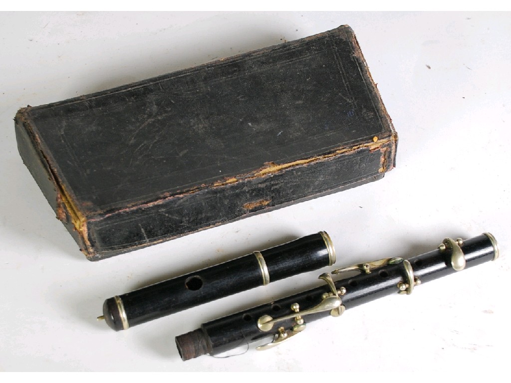 Appraisal: LATE NINETEENTH CENTURY EBONY AND ELECTROPLATE THREE PART SMALL FLUTE