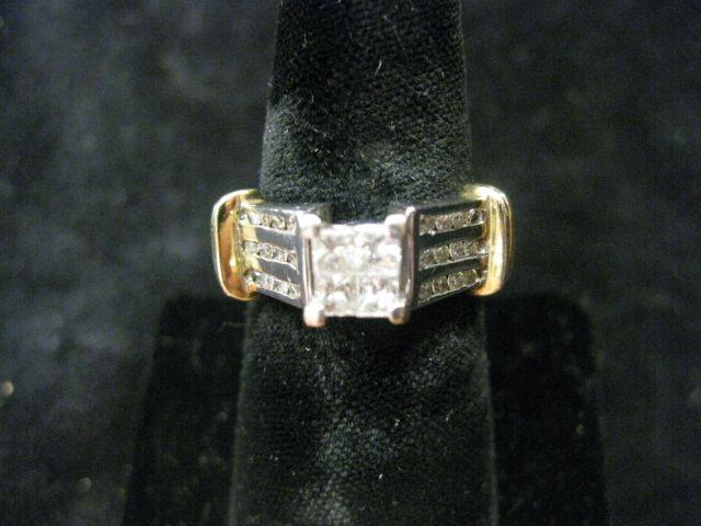 Appraisal: Diamond Ring princess cut and round diamonds totaling a full