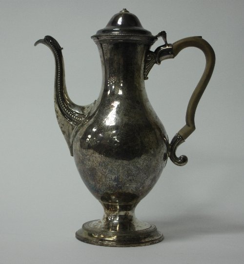 Appraisal: A George III silver coffee pot George Smith Thomas Hayter